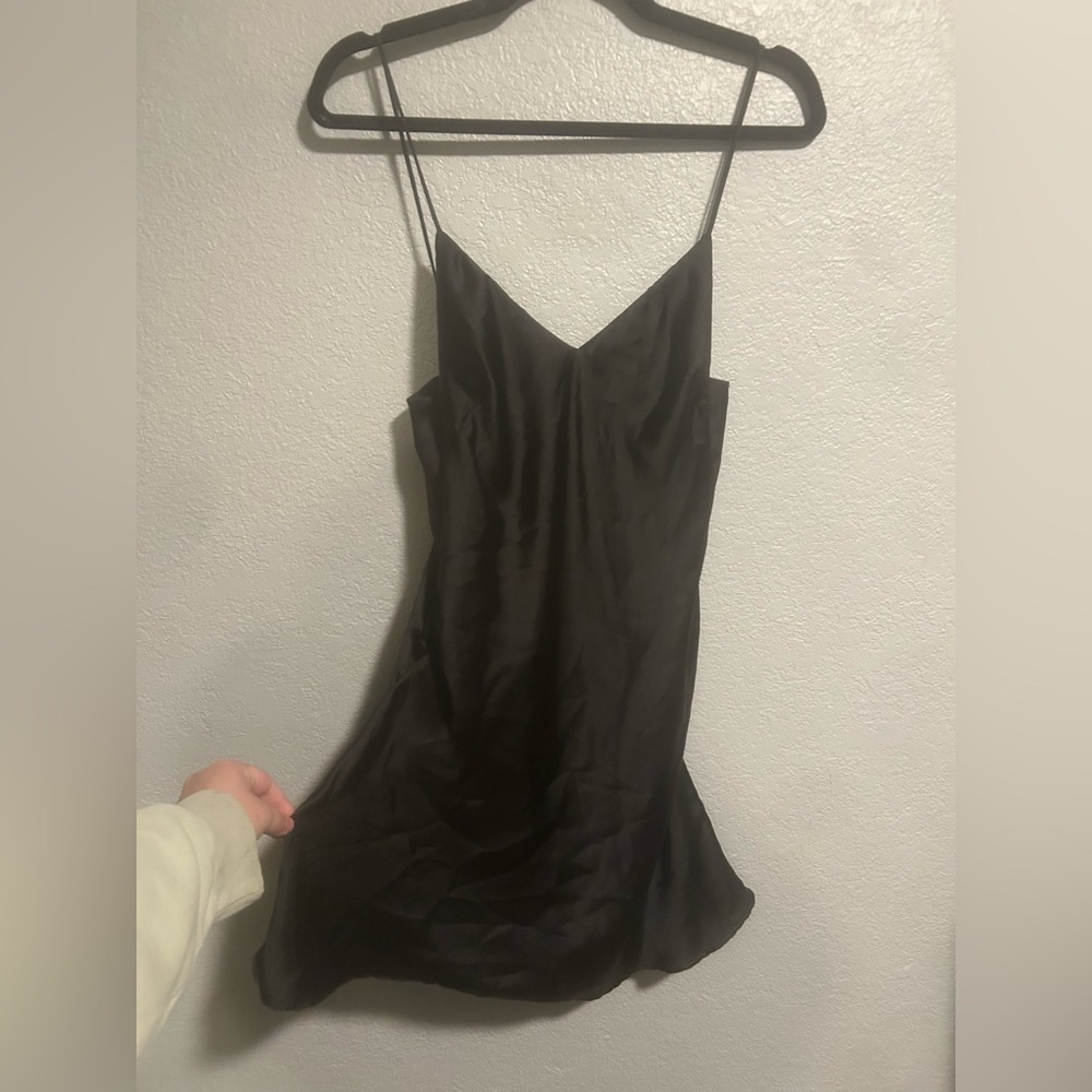 Zara open back slip dress